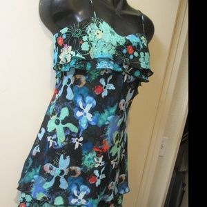 THALIA LAYERED DRESS SIZE SMALL. WATERCOLOR FLOWER